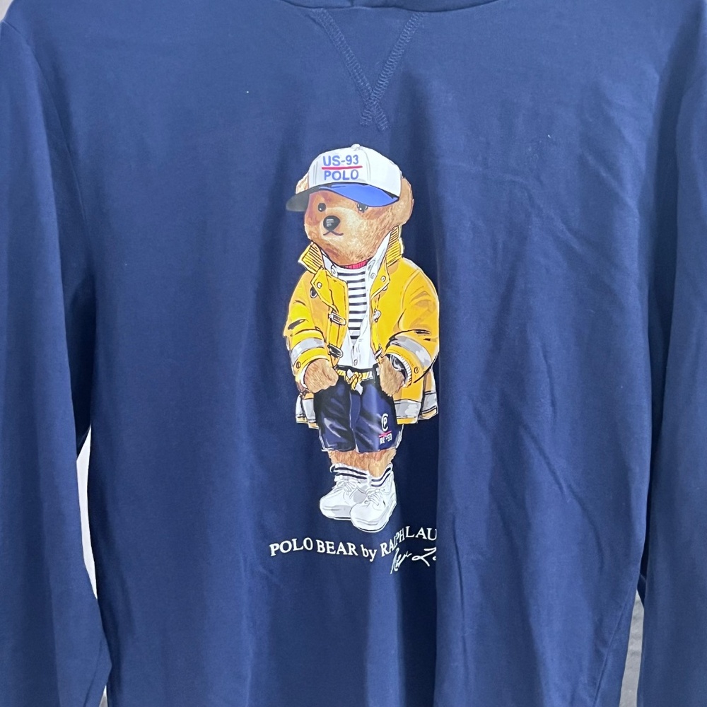 Polo Ralph Lauren Yellow Jacket with a Hat Bear Logo Hooded Tshirt - Picture 2 of 4